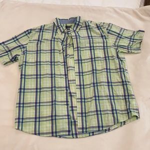 Men’s Chaps green short sleeve button down dress shirt